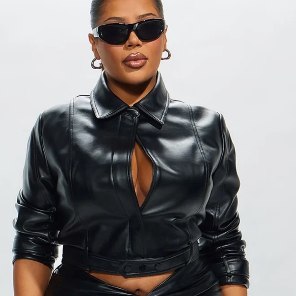 Fashion Nova Sleek Black Leather Jacket